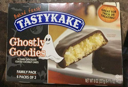 Tastykake Ghostly Goodies Dark Chocolate Coated Coconut Snack Cakes 8oz - Thumbnail 3