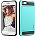 iPhone 5S Case, iPhone 5 Case, Vofolen Impact Resistant iPhone 5S Wallet Case Hybrid Bumper Armor Snap-on Black Soft Rubber Cover Protective Shell Card Holder for iPhone 5 5S SE - Light Blue
