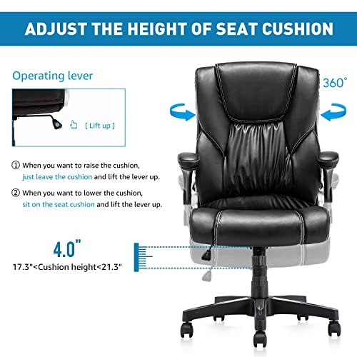 YAMASORO Ergonomic Leather Office Chair High Back Computer Executive