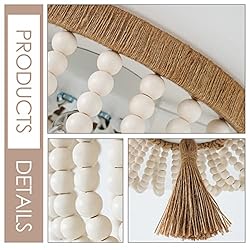 VILUXY Bohemia Wood Beaded Flush Mount Ceiling