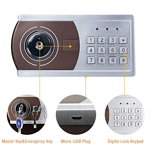 TIGERKING Personal Safe Security Digital Lock Box Key Combination Code