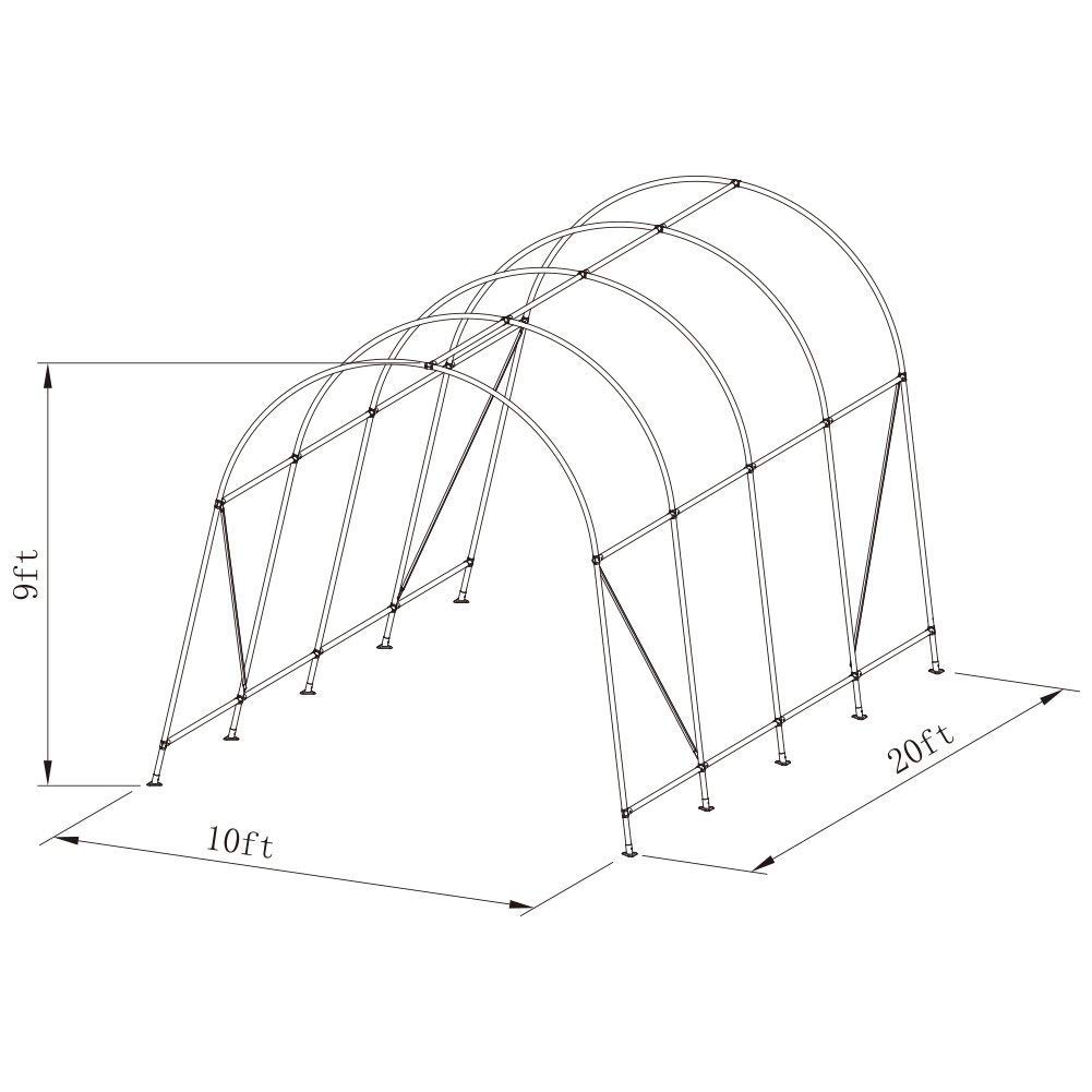 Beige Aprssd1020be Abba Patio Garage And Shelter 10 X 20 X 9 Ft Outdoor Storage Shed
