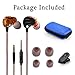 Earbuds with Microphone, Bambud Wired in Ear Headphones Earphones Stereo Dual Dynamic Drivers Ear Buds with Mic and Remote, Over Ear Noise Isolating Sports Headsets