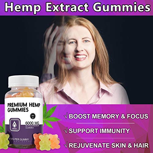 HempTotally Hemp Gummies 6000MG 100MG per Natural Fruit Gummy with