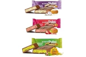GENERIC Dubai Chocolate Gift Box – Coconat, Strawberry & Pistachio – 3 Belgian Bars (30g Each) – Crispy Creamy Flavors Inspired by Luxury Dubai Desserts – Holiday Edition for Christmas & New Year – Variety Pack – Net Wt. 3.17 oz (90g) – Halal
