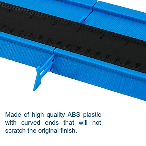 Upgrade 2 PCS Contour Gauge Duplicator Shape Profile DIY Woodworking Tools 10inch Blue Widen and 5inch Red