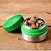 LunchBots Rounds 4oz Stainless Steel Non-insulated Leak-Proof Snack Container for Kids and Adults - Small Food Jar for Dressings, Dips, and Finger Foods - Dishwasher Safe - Green