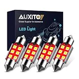 AUXITO 6418 Festoon LED Bulbs CANBUS Error Free 6411 C5W 36mm (1.41 inch) Xenon White 6-SMD 3030 Chipset Interior LED Lamps Replacement for Map Dome License Plate Lights, Pack of 4
