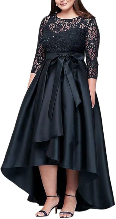 plus size high low dress with sleeves