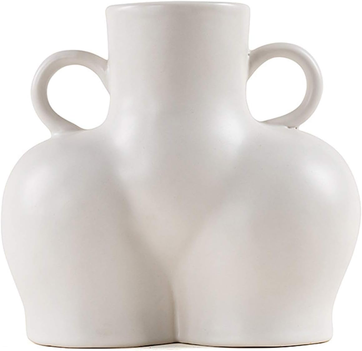 HIAO V2 Ceramic Vases for Decor ,Body Vase, Lady Butt Vase,Modern Farmhouse Decorations - Human Body Shaped Art Creative Decorative Flower Pot Side Ring Handle for Living Room (White)