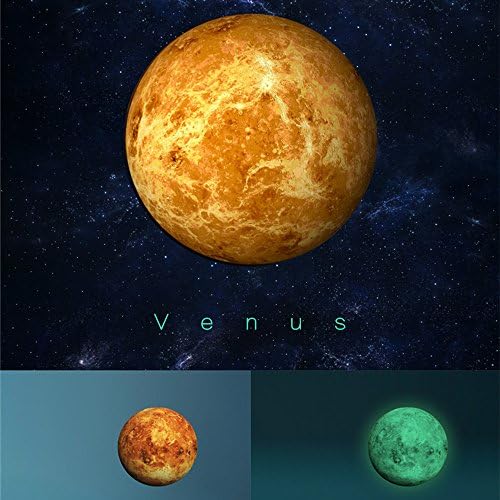 Luminous Moon Stickers Glow in the Dark Ceiling Wall Decals Fluorescent for kids Bedroom Nursery room Classroom (Venus)