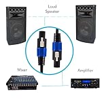 Speakon-to-Speakon-Audio-Cord-15-ft-12-Gauge-Male-Speakon-Connector-to-Male-Speakon-Connection-Black-Heavy-Duty-Professional-Speaker-Cable-Wire-Delivers-Sound-Pyle-Pro-PPSS15