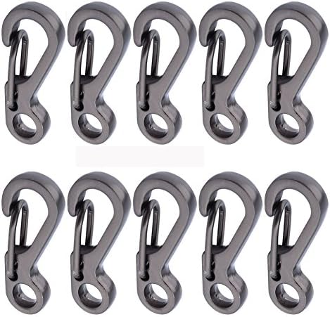 Pasway Hanging Buckle 10Pcs SF Mini Spring Backpack Clasps Climbing Carabiners Keychain Camping Bottle Hooks Paracord Tactical Survival Gear