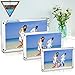 AMEITECH 5x7 Acrylic Photo Frame 2 Pack, Clear Magnetic Picture Frames, 10 + 10MM Thickness Stand in Desk or Table