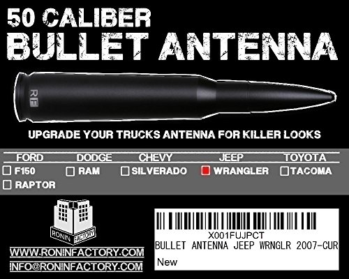 Bullet Antenna for Jeep JK Wrangler 2007-Present - Anti Theft Thread Locking - Short Replacement Antenna