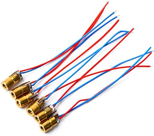 Greatwell 10 Pcs Laser Dot Diode Module Red Copper Head Tube DC 5V 5mW 650nm 6mm