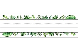 Schoolgirl Style Simply Boho 36 Pc. Boho Nameplates for Student Desks with Greenery Border, Boho Name Plates for Classroom, Boho Classroom Nameplates, 9.75" x 3.5"