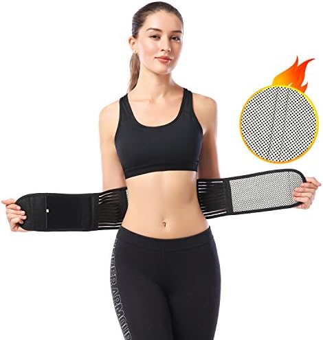 VITOMOR Back Support Belt for Woman and Man - Adjustable Lumbar Massage Belt - Self-Heating Magnetic Therapy Belt - Relieve Lower Back Pain and Stress (Black, M)