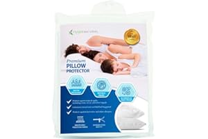 Set of 2 Luxurious Pillow Protectors by Hygea Natural-Water Resistant - Premium Zippered Pillow Covers