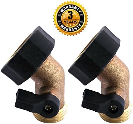 A1003T 3YR WARRANTY 2 PACK-Heavy Duty Brass Gooseneck Shut Off Valve Connector