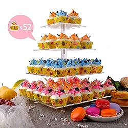 Cupcake Stand, 4 Tier Cupcake Stand for 50