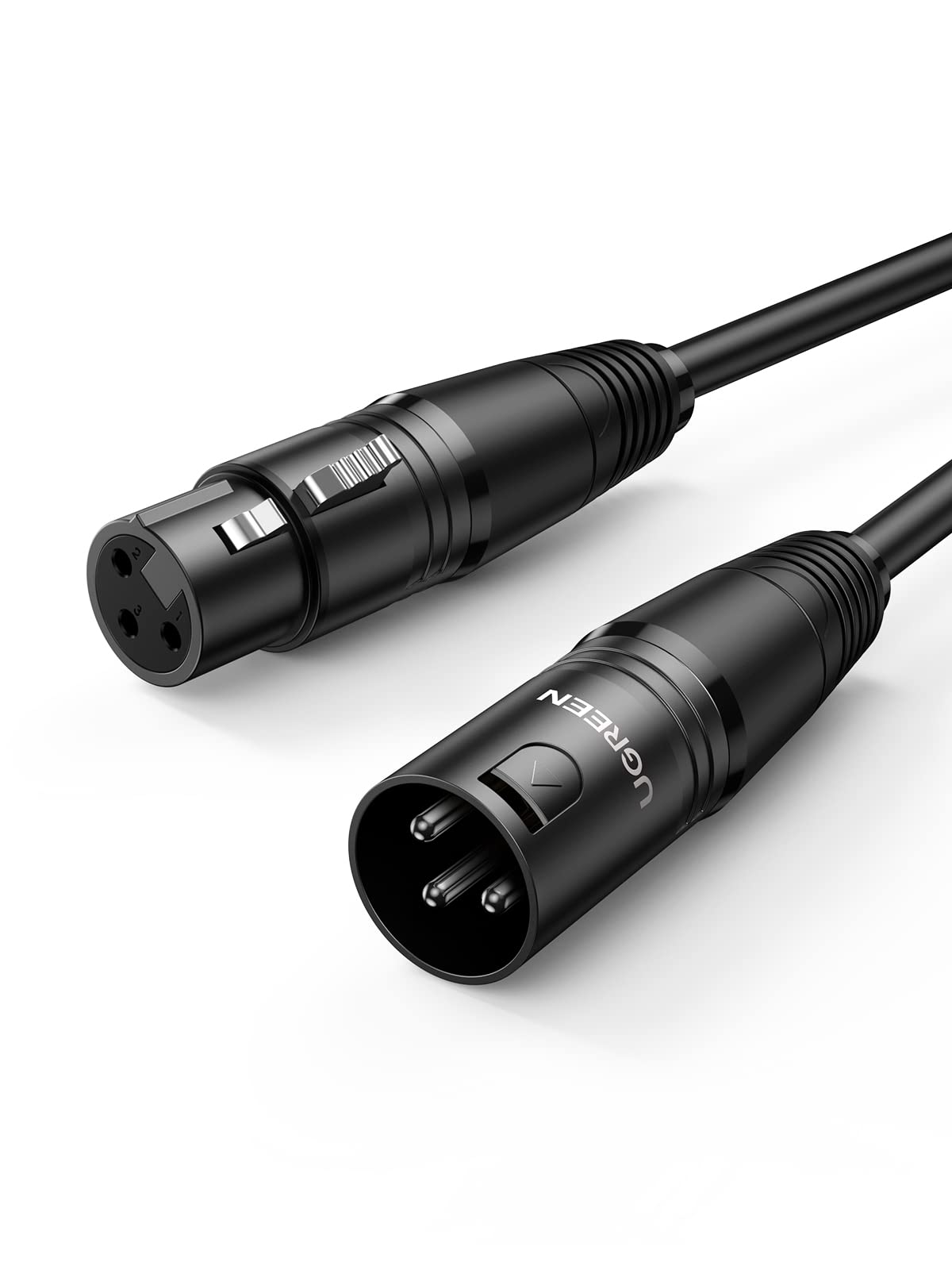UGREEN Mikrofonkabel XLR Stecker auf XLR Busche, Schwarz, 8M