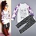 Efaster® 1Set Toddler Baby Girl Long Sleeve Print T-shirt Tops+Pants Outfits Clothes (2T)
