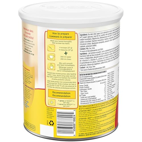 NIDO 1+ Toddler Nutritional Supplement, 850 g | With Calcium, Vitamins D and A, Magnesium, Probiotics, DHA, For Teeth, Muscles, Bones, Immune System And Brain Development
