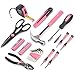 YTFGGY Pink 39 Piece General Tool Set - Home Hand Tool Kit with Plastic Toolbox Storage Case