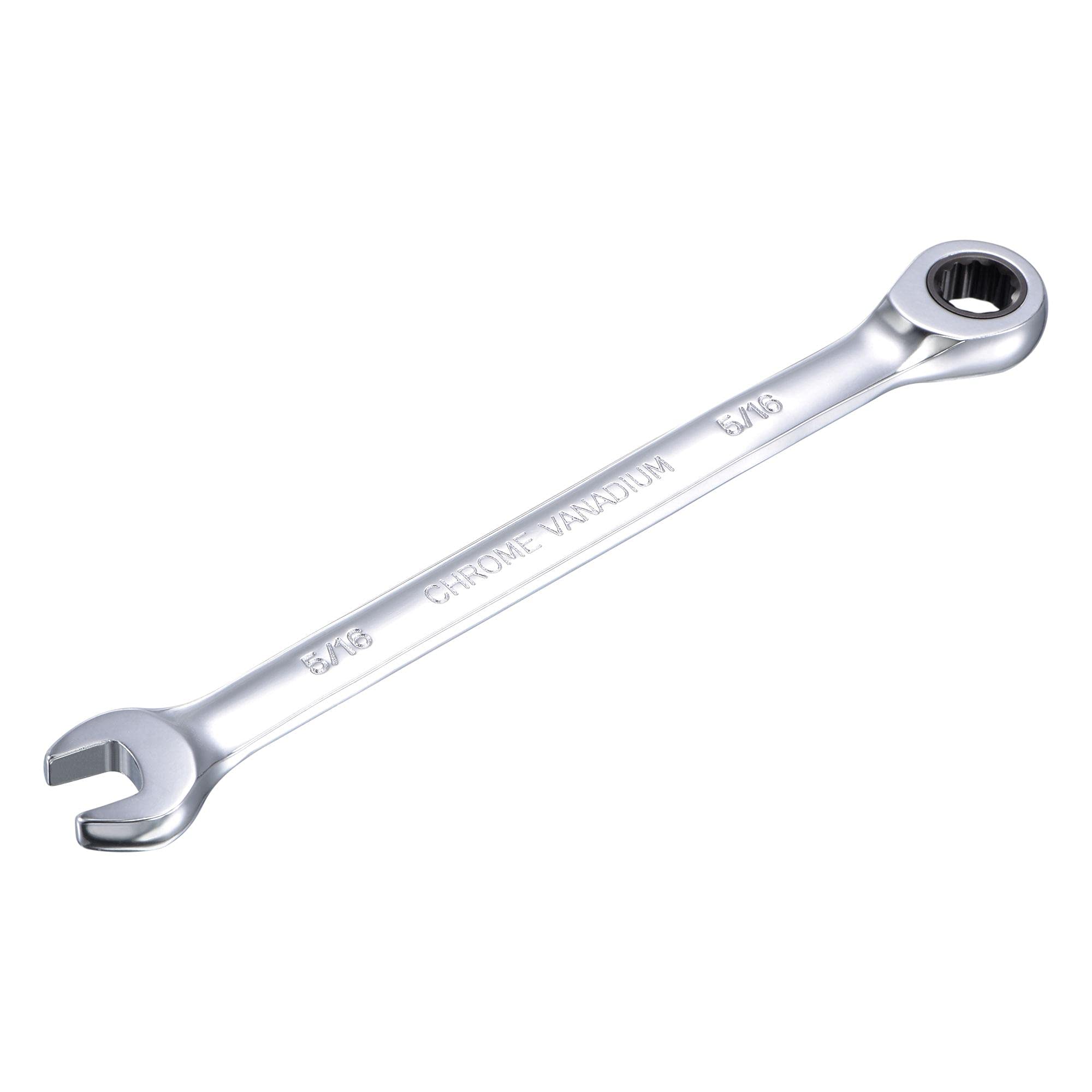 sourcing map 5/16 Inch Ratcheting Combination Wrench SAE 72 Teeth 12 Point Ratchet Box Ended Spanner Tools, Cr-V