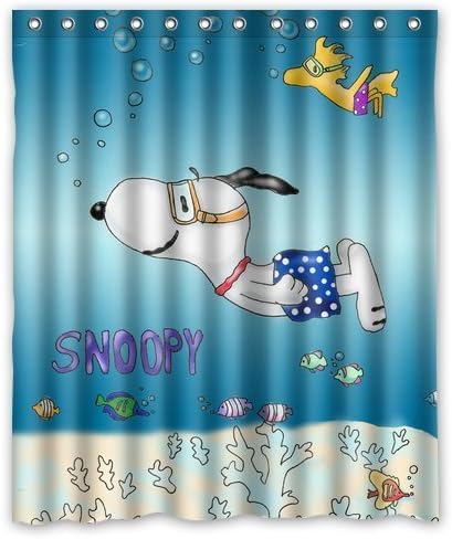 HYGLQH Snoopy in the Sea Shower Curtain, Custom Waterproof Bath Curtain (60"W x 72"L Inch) HYSC-60U041