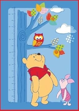Winnie the Pooh mit Ferkelchen Ferkel Eule Owl Baum und Meterstab Messlatte Teppich Kinderteppich Kinder Teppich Spielteppich