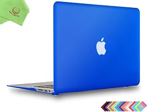 UESWILL Smooth Matte Hard Shell Case Cover for 2010-2017 Release MacBook Air 13 inch (Model A1466 / A1369) + Microfibre Cleaning Cloth, Royal Blue