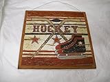 Hockey Champion Sports Wall Art Sign Boys Bedroom Wood Wooden Decor size 7x7
