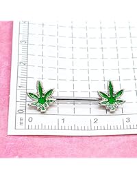 Pierce2GO - Piercing para mujer de 0.49 oz, 2 piezas, Marijuana