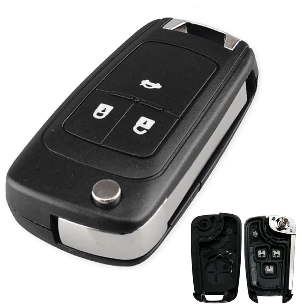Chaexii 3-Button Key Fob Replacement for Opel/Vauxhall Insignia, Astra, Meriva, Zafira, Movano, Mokka, ABS Plastic, Popular Color