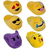 Emoji House Slippers Funny Soft Plush For Adults Kids Teens Bedroom Smiley Poop Comfy Socks Womens Girls