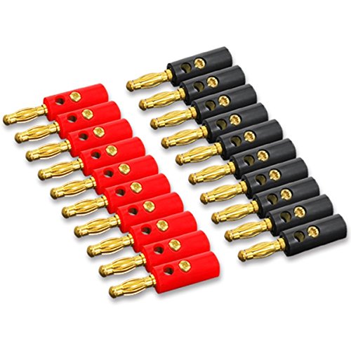 HIGHROCK 20 Banana Speaker Wire Cable Screw Plugs Connectors 4mm