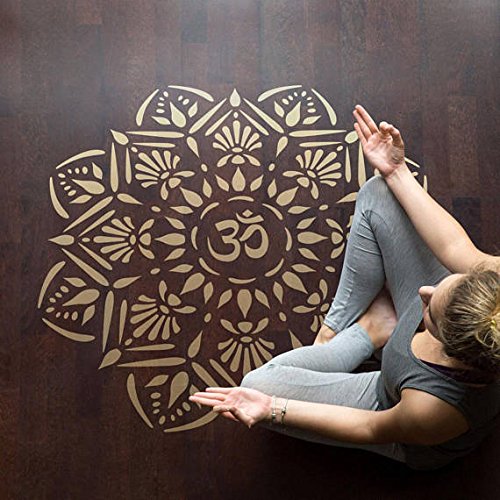 CraftStar Om Mandala Stencil - Reusable Yoga Medallion Motif Template