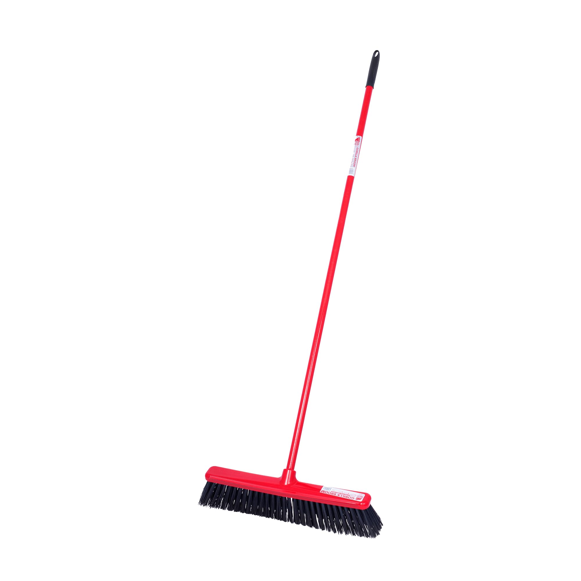 Red Gorilla Broom Sweeping Brush Hard Bristles Wide 50cm Head Weather Resistant for Indoors Outdoors 1.5m Long (Red)