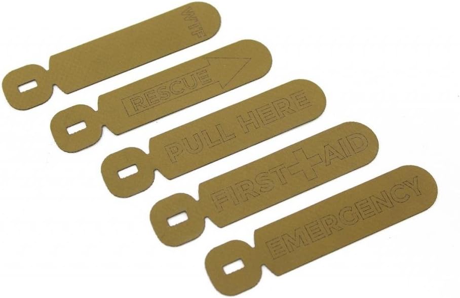 Whiskey TwoFour Laser Cut Zipper Pulls, long, RESCUE, coyote, 20 pack Sports