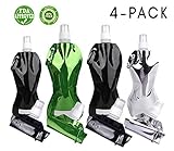 Black Hills Outpost Collapsible Water Bottle | BPA FREE | Perfect For Hiking, Camping, Travel & Sports | Leak Proof, Compact, Foldable, Dishwasher Safe, FDA Approved, Odorless, Freezable | 4 PACK