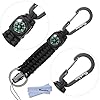 Techion-Paracord-Survival-Keychain-Compass-60-inch-Disassembled-Length-7-inch-Braided-Strong-Paracord-Keychain-with-Key-Ring-Compass-Carabiner-and-Quick-Release-Clip