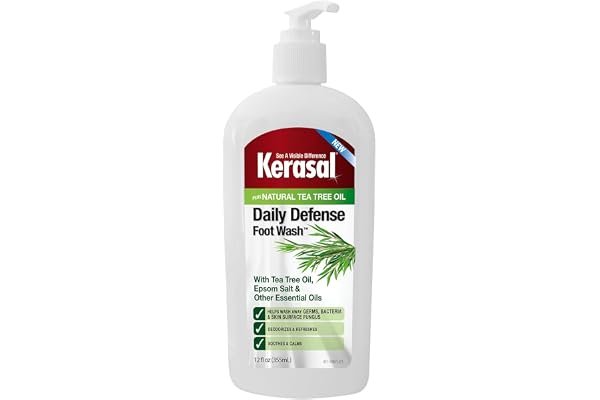 Kerasal Daily Defense Foot Wash Daily Cleanser for Feet, 12 Ounce (Packaging May Vary)