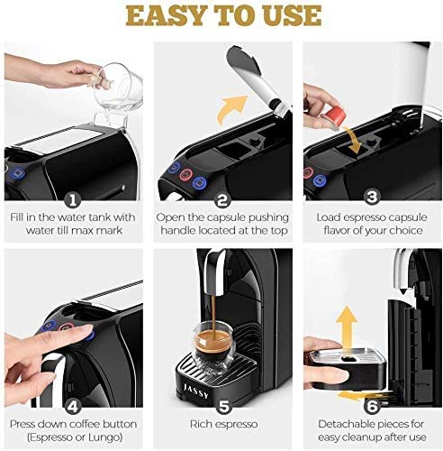 Espressomaschine Kapsel Kaffeemaschine Kompatibel mit Nespresso Originalkapseln, 19 Bar Druck Espresso Kaffeemaschine… – Bild 6