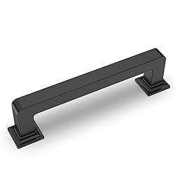 9BUILD 6 Pack 3 3/4 Inch Cabinet Pulls Black
