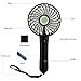 Anpress Handheld Fan, Air Cooling Personal Fan USB/18650 Rechargable Battery Operated Fan with Adjustable Stepless Speeds for Home Office & Indoor Outdoor Activities (Black)