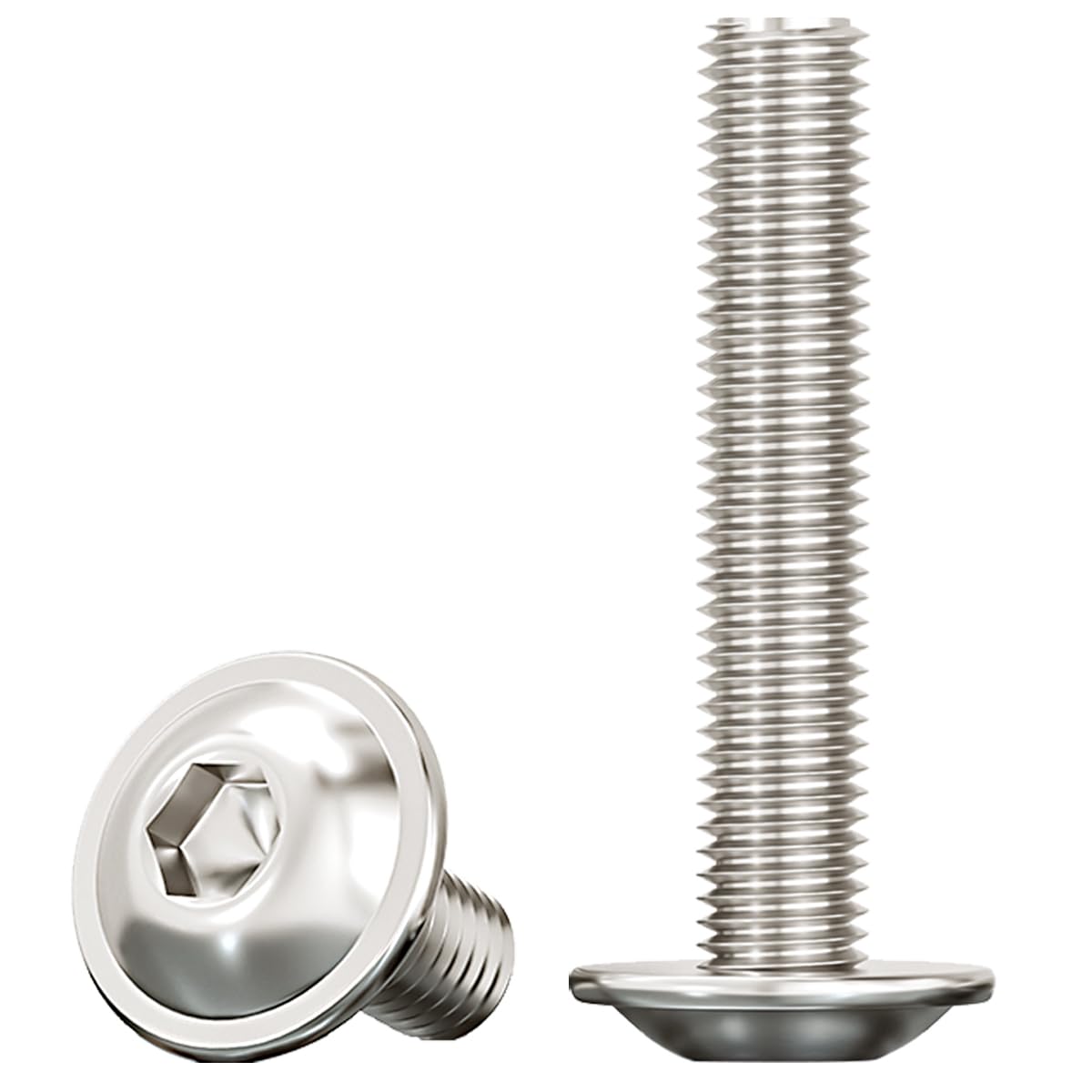 Drenky M8 X 40mm Socket Flanged Button Screws - 304 Stainless Steel, Rustproof (Pack of 10) — image 1