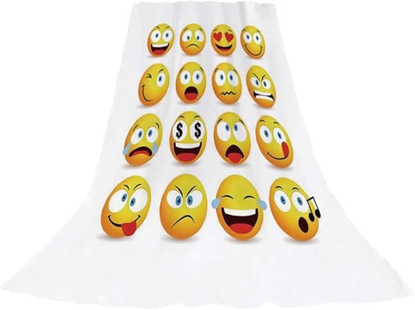 Yoliyana Serviette De Plage Elegante Emoji Romantique Et Coquin Avec Smileys Qui S Embrassent Et CÅurs