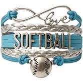 Infinity Charm Bracelet - Adjustable Softball Jewelry for Players, Teams and Coaches Gifts
